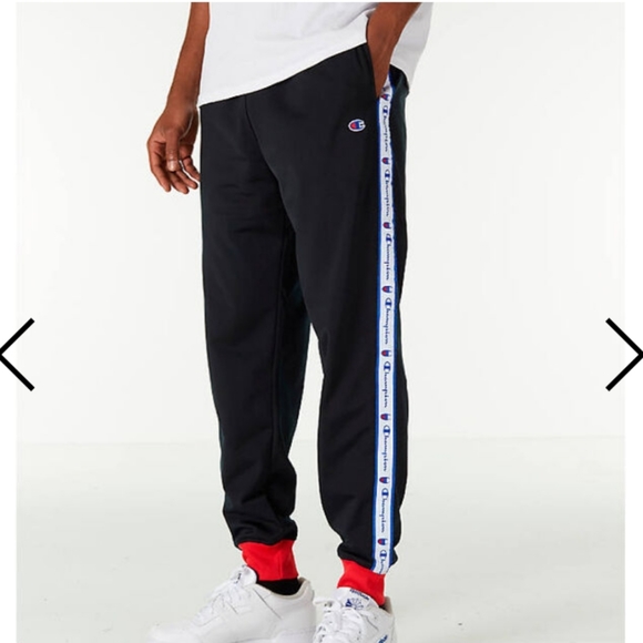 champion logo tape track pant